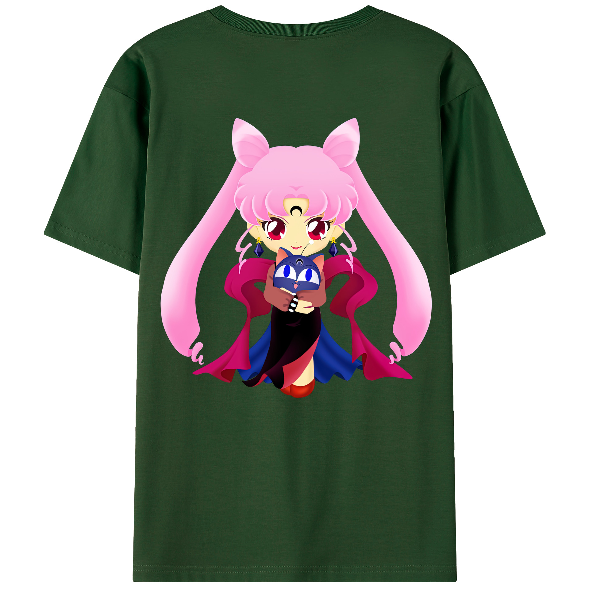 （画像用） 美少女戦士セーラームーン ちびうさ Sailor Moon Chibiusa Tsukino Usagi Small Lady Serenity 綿100％半袖Tシャツ（背面プリント）